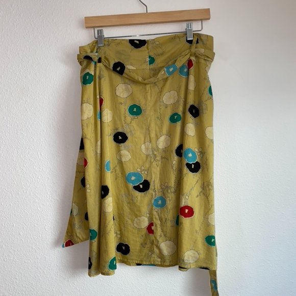 Isda and Co Yellow Spotted Floral Knee Length Skirt - Picture 2 of 10
